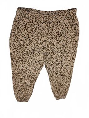 Daytrip Women's Beige Floral Print Elastic Waist Pants